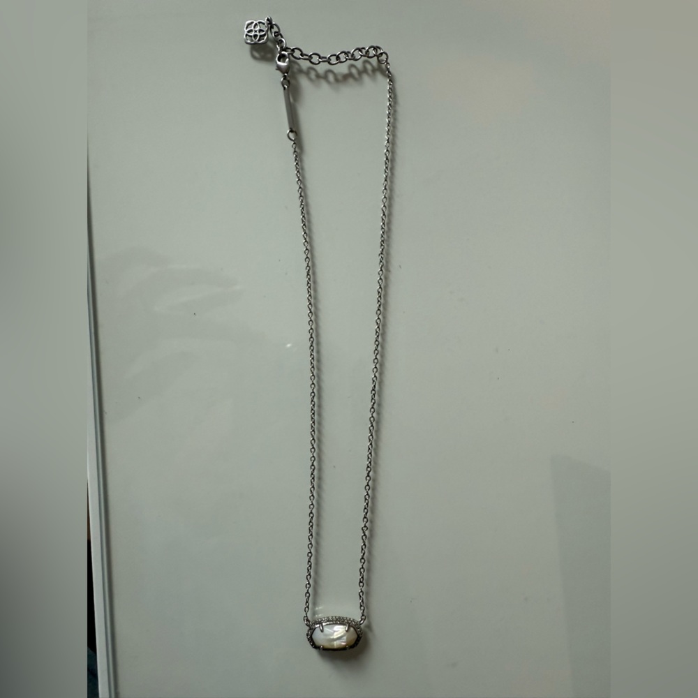 Kendra Scott Silver Necklace with Clear Stone